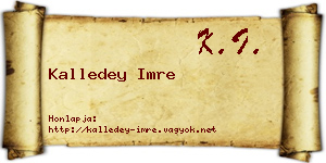 Kalledey Imre névjegykártya